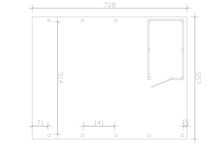 Skan Holz Carport Friesland Hybrid Set 14 557x708 cm inkl. Abstellraum Bild