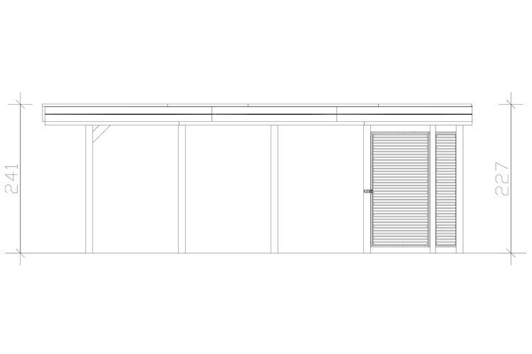 Skan Holz Carport Friesland Hybrid Set 12 314x708 cm inkl. Abstellraum Bild