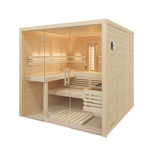 Infraworld Sauna Solido Glas Complete - 40 mm Multifunktionssauna inkl. 5-teiligem gratis Zubehörset Bild