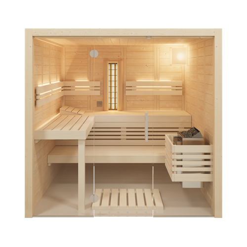 Infraworld Sauna Solido Glas Complete - 40 mm Multifunktionssauna inkl. 5-teiligem gratis Zubehörset Bild