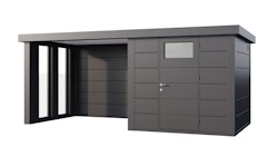 Telluria Metallgerätehaus Classico 2424 mit Lounge Anbau inkl. 2 Fenster