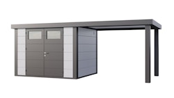 Telluria Metallgerätehaus Classico 3024 mit 280 cm Seitendach