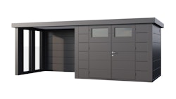 Telluria Metallgerätehaus Classico 3024 mit Lounge Anbau inkl. 2 Fenstern