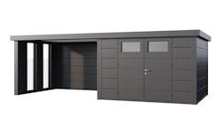 Telluria Metallgerätehaus Classico 3030 mit Lounge Anbau (ca. 314 cm Breite) inkl. 2 Fenstern