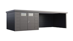 Telluria Metallgerätehaus Classico 3030 mit Lounge Anbau (ca. 450 cm Breite)