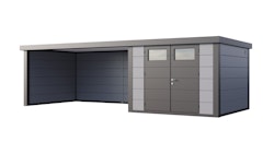 Telluria Metallgerätehaus Classico 3030 mit Lounge Anbau (ca. 450 cm Breite)
