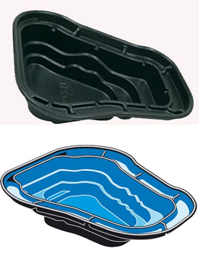 Ubbink Teichschale Fertigteich Ocean II - B 265 x T 225 x H 80 cm 2000 l 