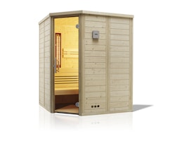 Infraworld Sauna Urban Complete 164 Ecke - 40 mm Massivholzsauna inkl. 5-teiligem gratis Zubehörset