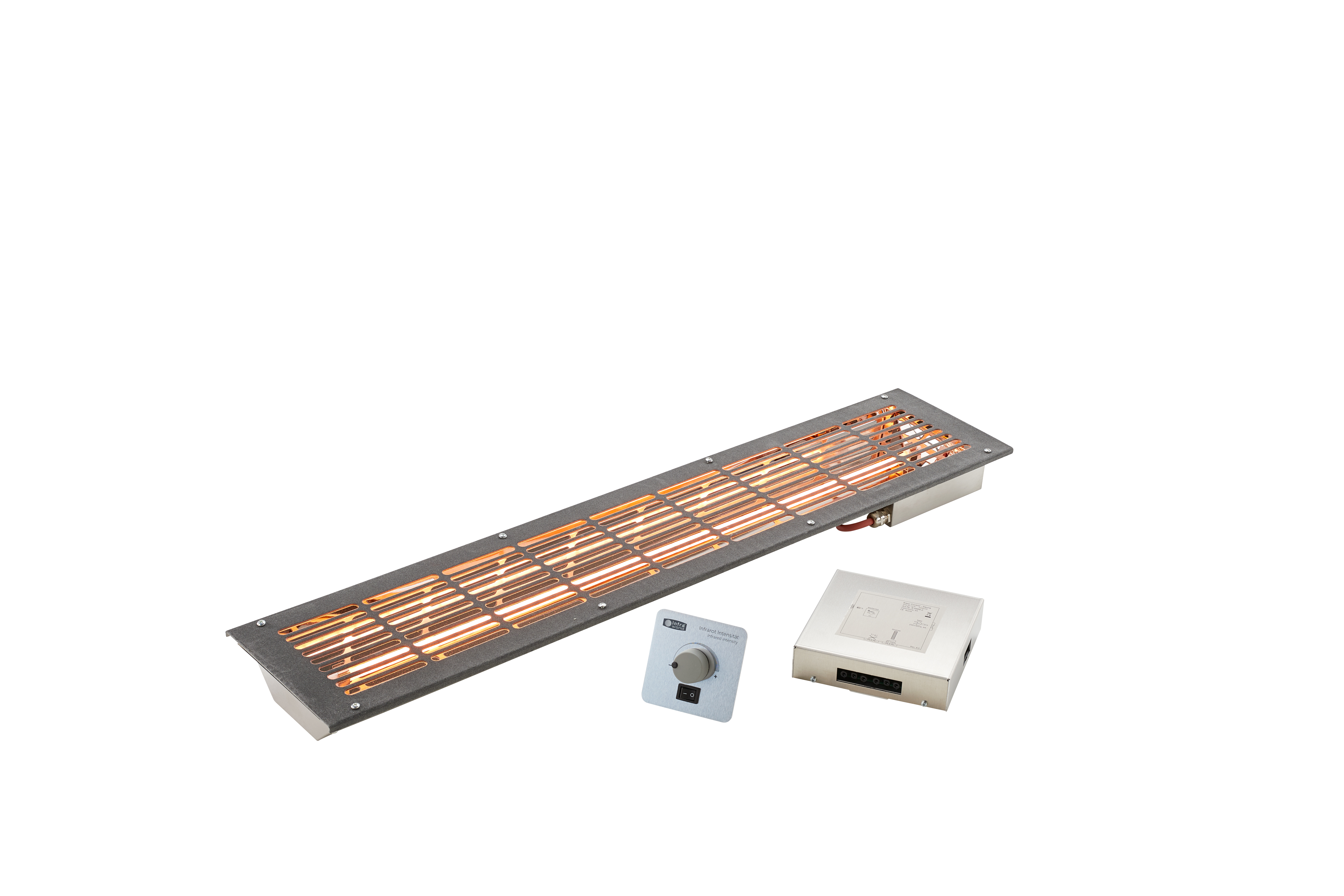 Infraworld VITALlight-IPX4 Infrarotstrahler-Set Easy Control anthrazit gerader Einbau