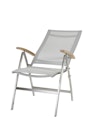 Diamond Garden Hochlehner VENEDIG, Edelstahl gebürstet / Sunproof Sling / Teak-Armlehnen