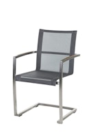 Diamond Garden Swingstuhl VENEDIG, Edelstahl / Sunproof Sling Schwarz/Silber