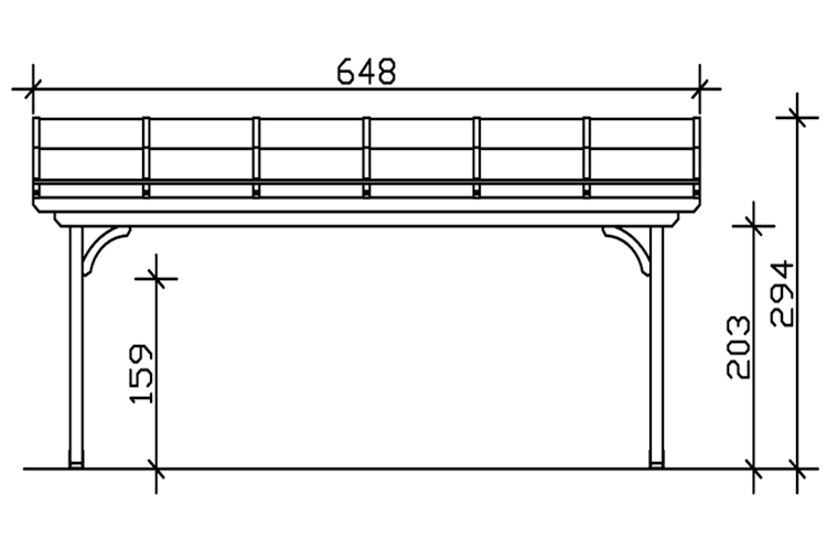 Skan Holz Terrassenüberdachungen Verona o. Mittelpfosten Breite 648 cm Bild