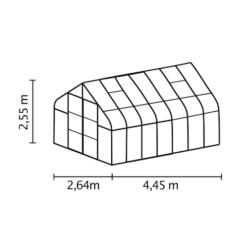 Vitavia Gewächshaus Dione/Diana 11500 inkl. 4 Dachfenster und Stahlfundamentrahmen - 11,5 m² Bild