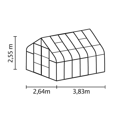 Vitavia Gewächshaus Dione/Diana 9900 inkl. 4 Dachfenster und Stahlfundamentrahmen - 9,9 m² Bild