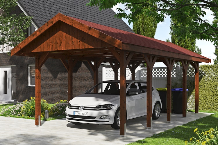 Skan Holz Wallgau - Satteldach Einzelcarport Breite 380 cm Bild