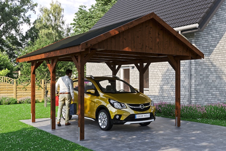 Skan Holz Wallgau - Satteldach Einzelcarport Breite 430 cm Bild