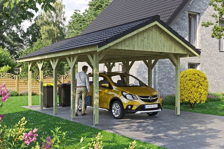 Skan Holz Wallgau - Satteldach Einzelcarport Breite 430 cm Bild