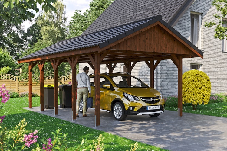 Skan Holz Wallgau - Satteldach Einzelcarport Breite 430 cm Bild