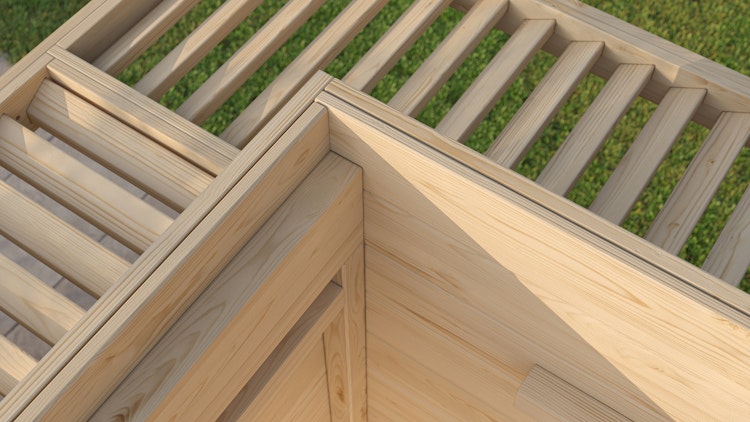 Weka Design Gartenhaus Pure Garden Amberley - 19 mm inkl. gratis Dachbahnen