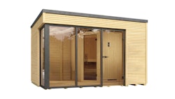 Weka Design-Saunahaus Cubilis inkl. Elementsauna 45/68 mm Ohne Ofen inkl. gratis Sauna-Set im Wert von 240,40 € (10-teilig)