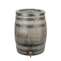 Ubbink Regenwassertank,Tonne rund (Modell Whiskey)  incl. Hahn - PE, 50 l, braun - H54 x Ø42 cm
