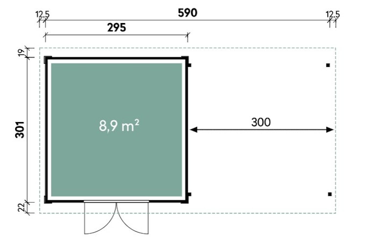 Wolff Finnhaus Gartenhaus Pulti Softline 3030 - 28 mm
