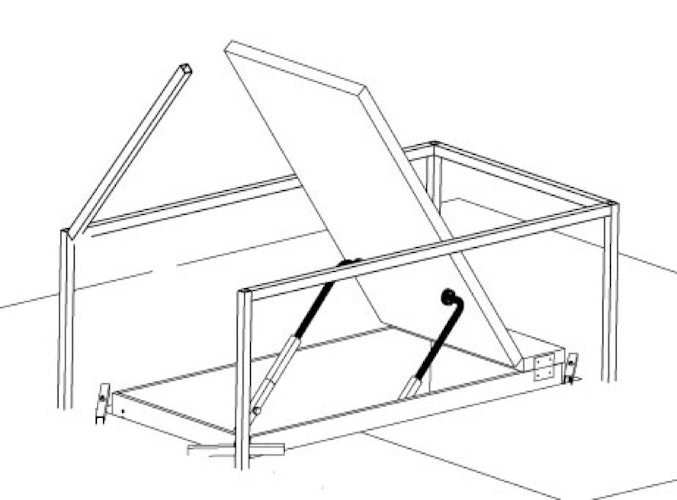 Dreiseitiges Schutzgeländer dachbodenseitig 140 x 70 cm