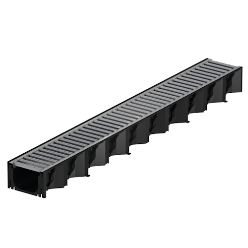 ACO Self® Hexaline 2.0 Entwässerungsrinne inkl. verzinktem Stegrost 1,0 m