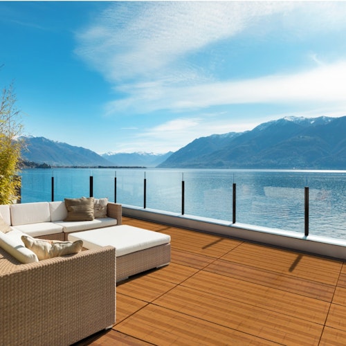 aMbooo Terrassendiele Bambus Mega Deck in Coffee