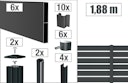 Vorschaubild dz Alu Steckzaun-Komplettset VIDUAL Line 150 Distanz 28 mm zum Einbetonieren