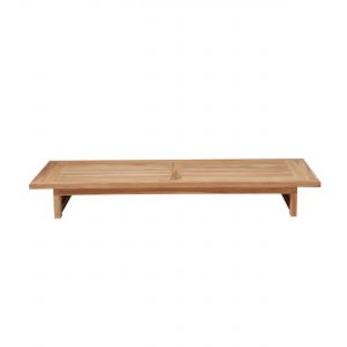 Apple Bee Loungetisch/-hocker ROBINSON 190 x 80 cm, Teak / Kissen BEE WETT (100 % Polypropylen) Grizzle - Auslaufartikel