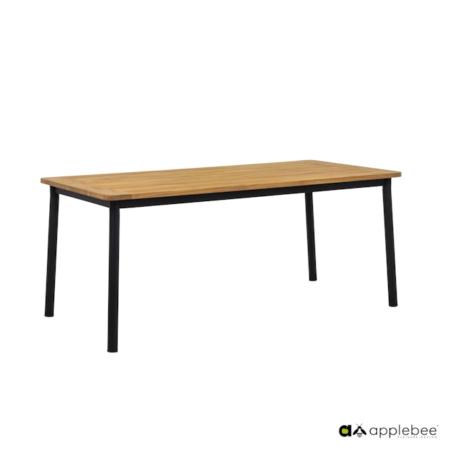 Apple Bee Esstisch ELLE 180 x 95 cm, Aluminium Schwarz / Teak Natural Vorschaubild Galerie