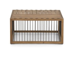Apple Bee Loungetisch LA CROIX 70x70 cm, Teak Natural / Rope Schwarz