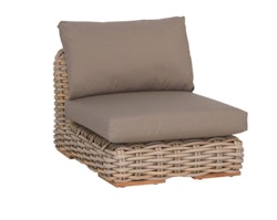 Apple Bee Lounge Mittelmodul FFF, Polyrattan Silk / Kissen BEE WETT (100 % Polypropylen) Taupe