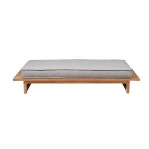 Apple Bee Loungetisch/-hocker ROBINSON 190 x 80 cm, Teak / Kissen BEE WETT (100 % Polypropylen) Grizzle - Auslaufartikel