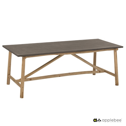 Apple Bee Esstisch ROOTY 170 x 90 cm, Teak / Leichtbeton Bronze - Abverkauf