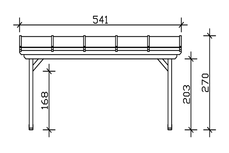Skan Holz Terrassendach Ancona Leimholz o. Mittelpfosten 541 cm Bild