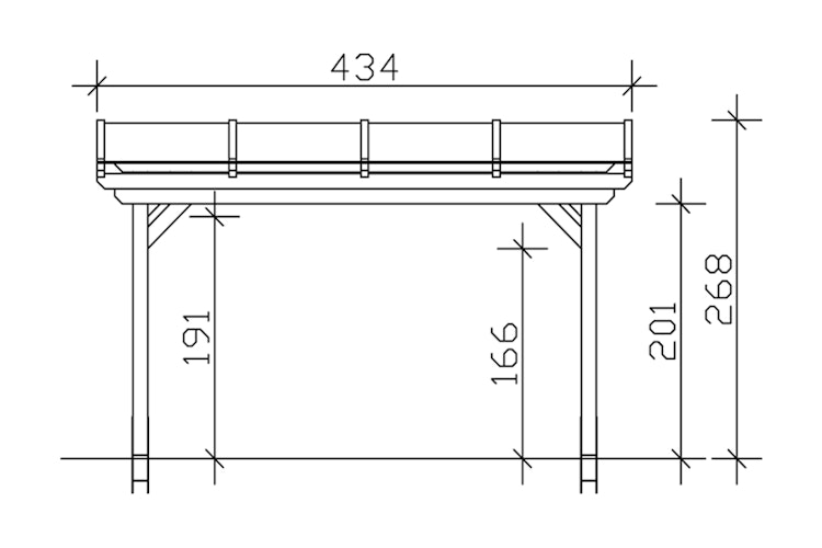Skan Holz Sanremo aus Leimholz ohne Mittelpfosten Breite 434 cm freistehende Terrassenüberdachung Bild