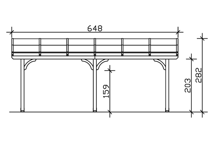 Skan Holz Terrassenüberdachung Venezia mit Mittelpfosten Breite 648 cm Bild