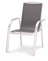 BEST Stapelsessel PALERMO, Aluminium Silber / Ergotex Anthrazit