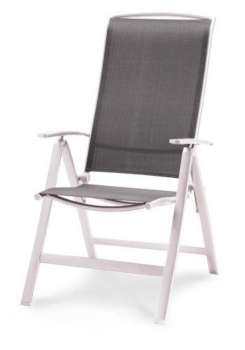 BEST Klappsessel PALERMO, Aluminium Silber / Ergotex Anthrazit