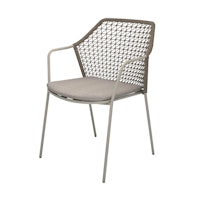 BEST Stapelsessel BURANO, Stahl / Rope / Kissen Sunproof (100 % Polypropylen)