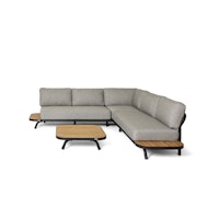 BEST Lounge Set PAROS, Aluminium / Akazie / Kissen Sunproof (100 % Polypropylen)