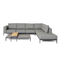 BEST Lounge Set ATHENE mit 2 Tischen, Aluminium Anthrazit / Kissen Sunproof (100 % Polypropylen)