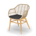 Vorschaubild BEST Dining Sessel LECCE, Akazie / Polyrattan Braun / Kissen Sunproof (100 % Polypropylen) Anthrazit