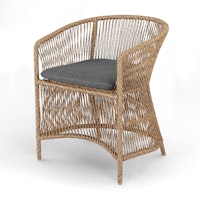 BEST Gartensessel PARMA, Stahl / Polyrattan Hellbraun / Kissen Sunproof (100 % Polypropylen) Anthrazit