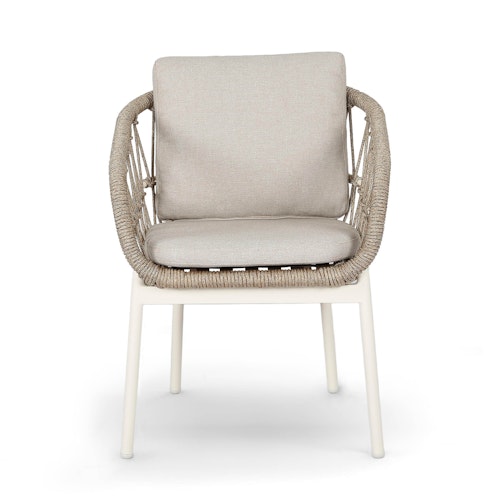 BEST Dining Sessel TROPEA, Aluminium / Rope / Kissen Sunproof (100 % Polypropylen)