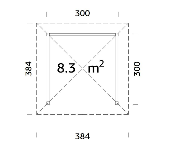 Palmako Pavillon Bianca 8,3 m² Set1