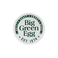 Big Green Egg Texttafel rund weiß - Est. 1974