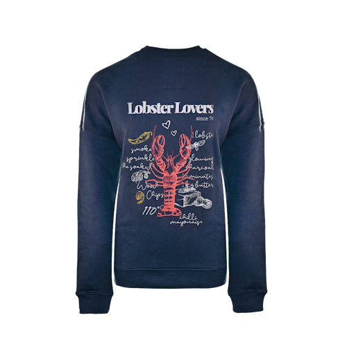 Big Green Egg Oversized Sweater -  Lobster Lover - Blau